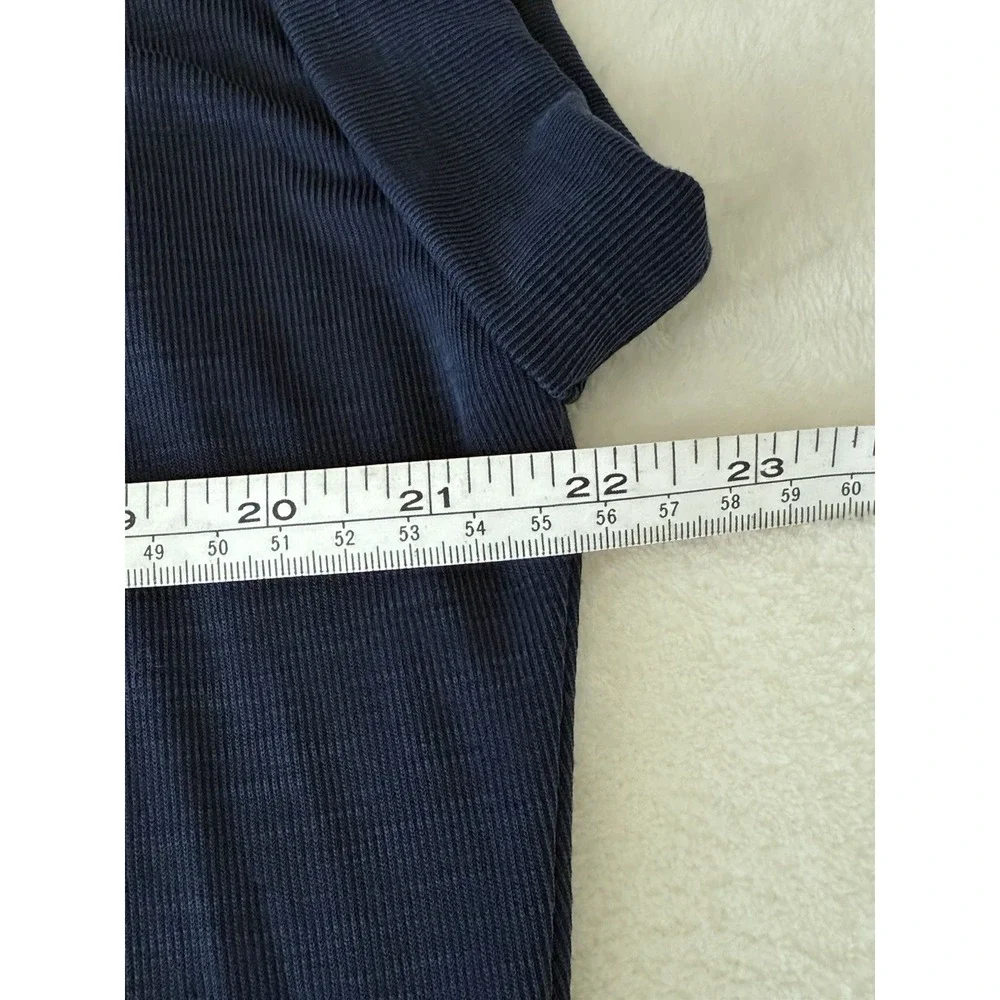 Ann Taylor LOFT Full Button Twist Tie Waist Stretch Shirt Midi Dress Navy Sz 10P